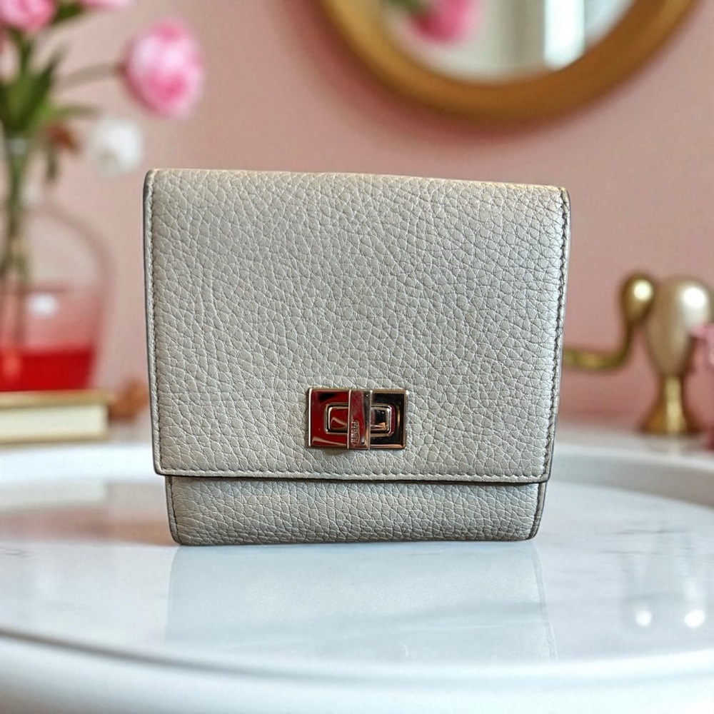 Fendi Dove Grey Compact Wallet